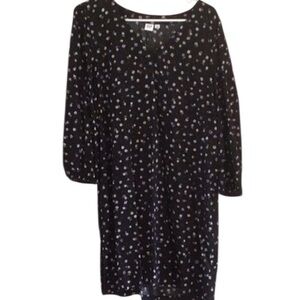 Gap v neck black tiny floral shift dress in excellent condition size medium